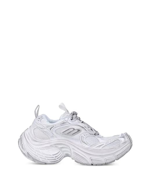 Balenciaga White 6Xl Distressed-Effect Panelled Sneakers