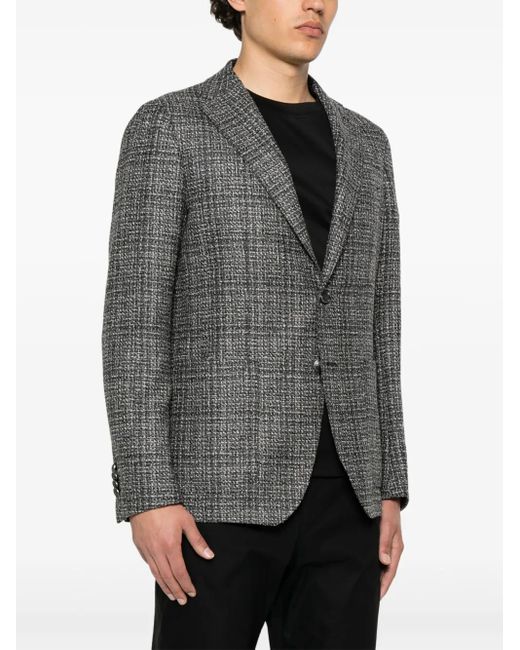 Tagliatore Gray Check-Print Blazer for men