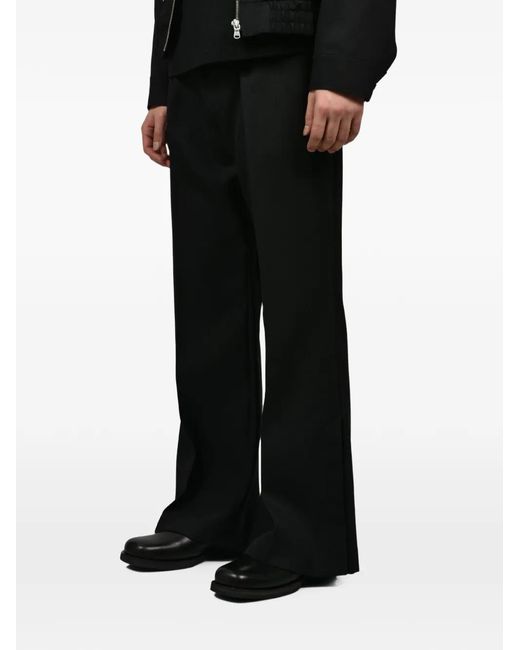CEDARWOOD Black Bootcut Wool Trousers for men