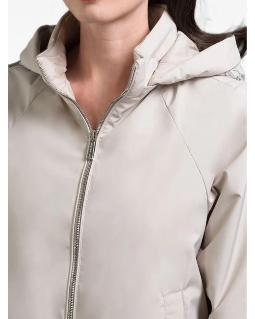 Moorer Gray Cylia Detachable-Hood Bomber Jacket