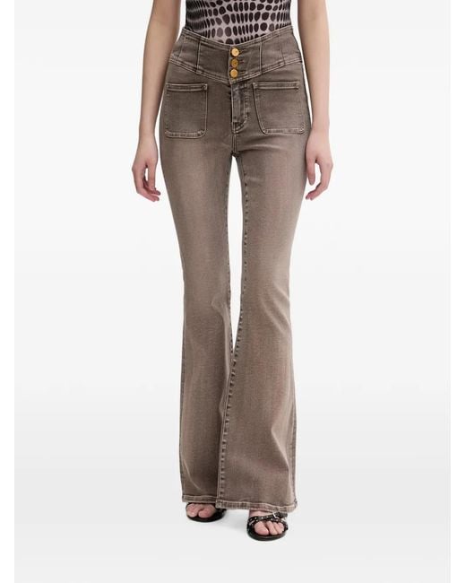 Miss Sixty Brown Glenda Plus 5 High-Waisted Flared Jeans