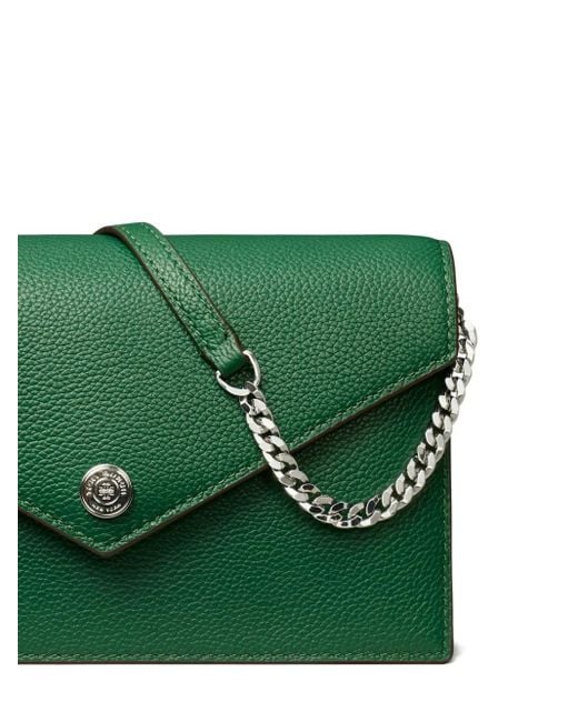 Tory Burch Green Pebble Envelope Chain Mini Bag