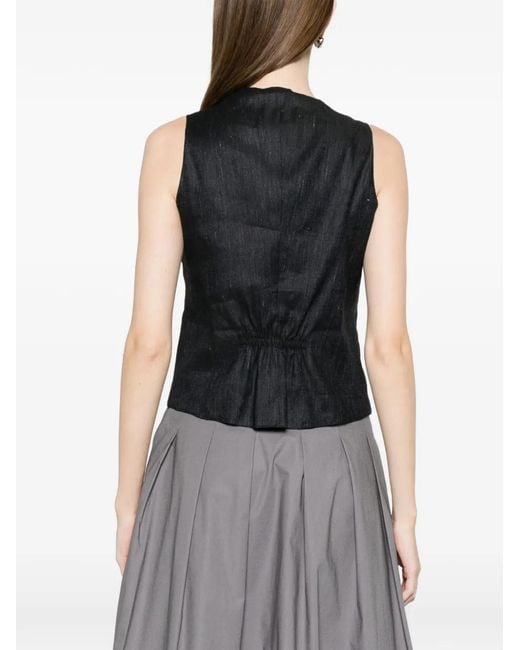 Tagliatore Black Gracie Button Waistcoat