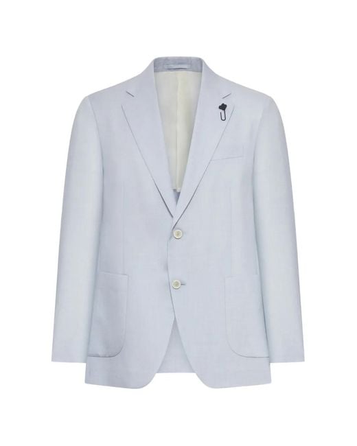 Lardini Blue Single-Breasted Blazer for men