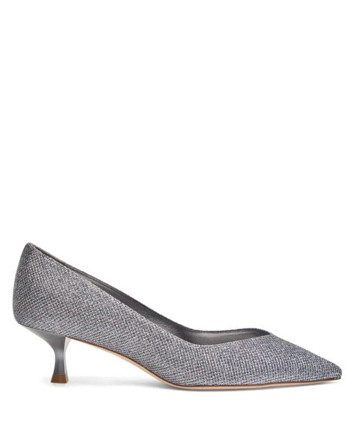 Stuart Weitzman Gray Eva 35Mm Glitter Pumps