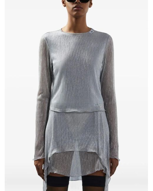 Gcds Blue Rouches Top