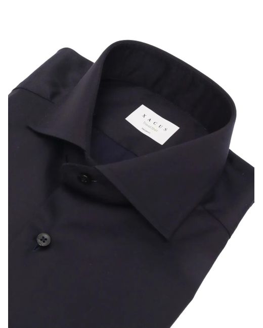 Xacus Blue Button-Down Cotton Shirt for men