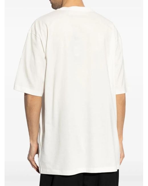 Y-3 White Logo-Print T-Shirt for men