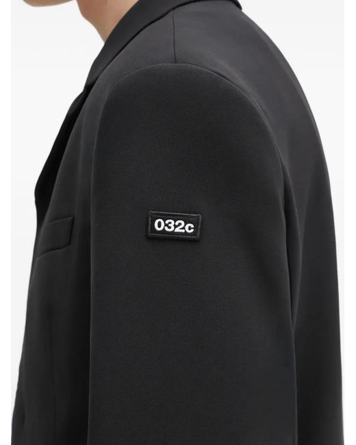032c Black Flap-Pocket Blazer for men