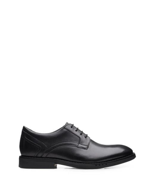 Clarks Black Un Hugh Leather Derby Shoes for men