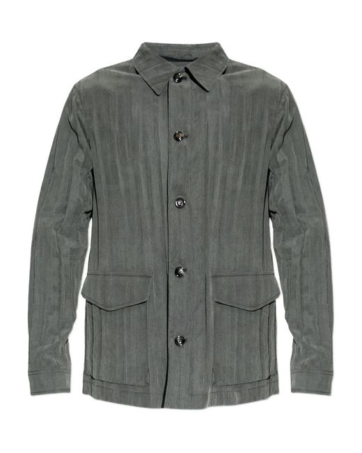 Giorgio Armani Hemdjacke mit geknöpften Taschen in Gray für Herren
