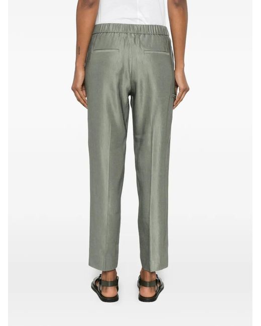 Peserico Green Elasticated-Waistband Tapered Trousers