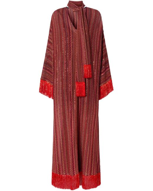 Missoni Red Zigzag Kaftan Dress