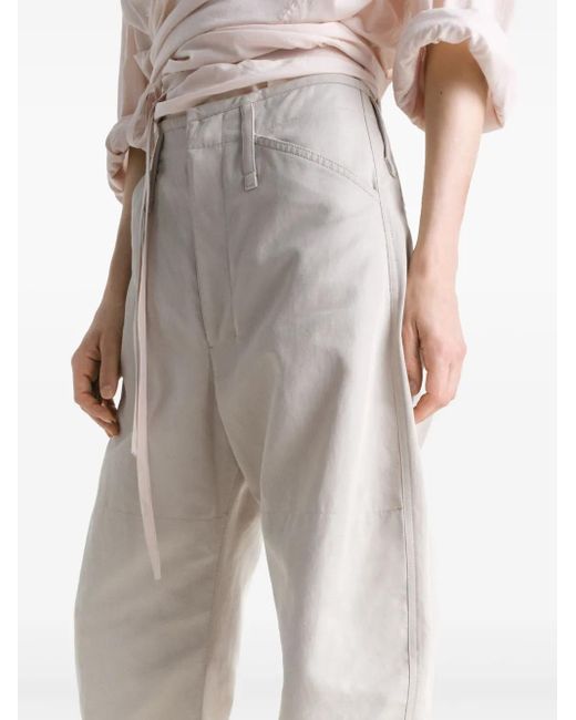 Lemaire White Fließende Tapered-Hose