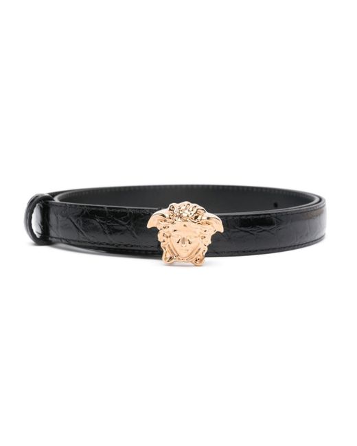 Versace Black La Medusa Leather Belt