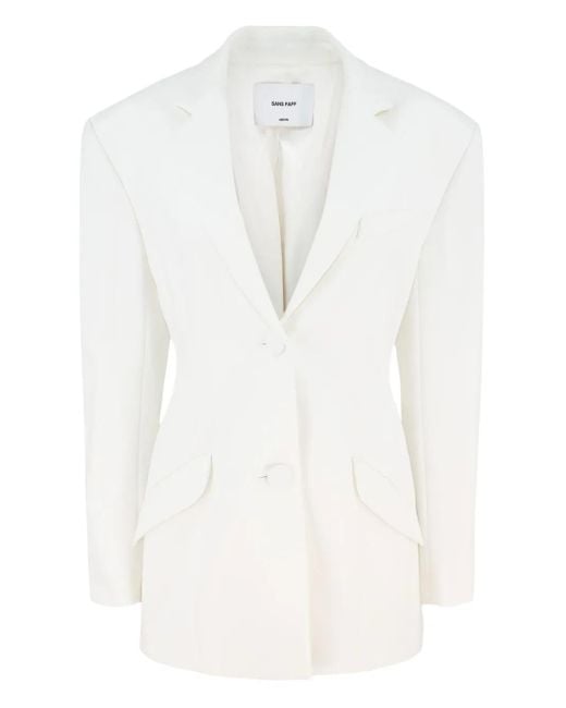 Sans Faff White Sicily Tailored Blazer