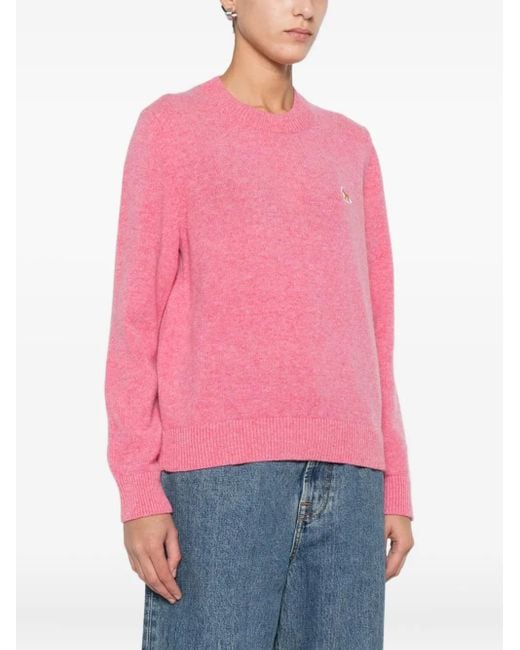 Maison Kitsuné Pink Baby Fox Lambswool Regular Jumper