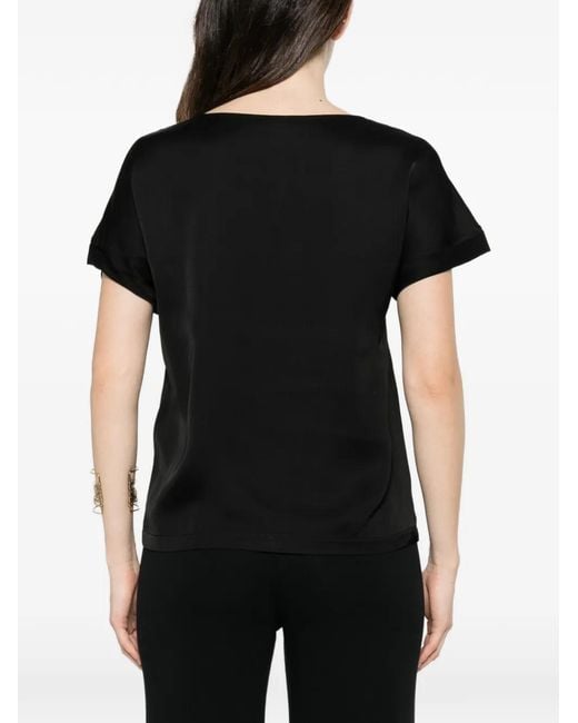 Margittes Black V-Neck Blouse