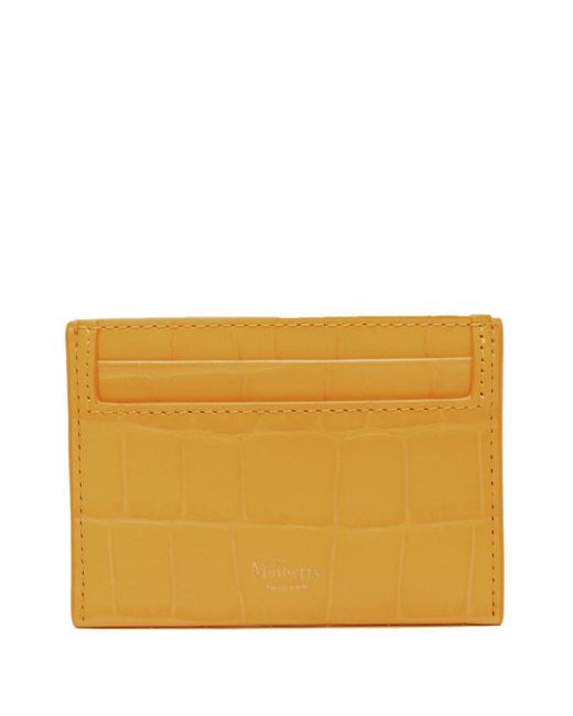 Mulberry Yellow Crocodile-effect Leather Cardholder