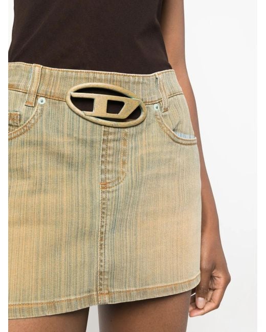 Jupe En Jean À Boucle Ovale DIESEL en coloris Natural