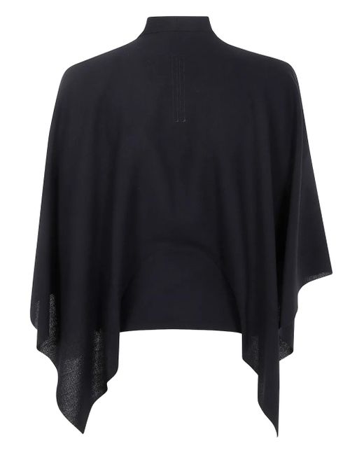 Rick Owens Blue Tie-Front Cape Top
