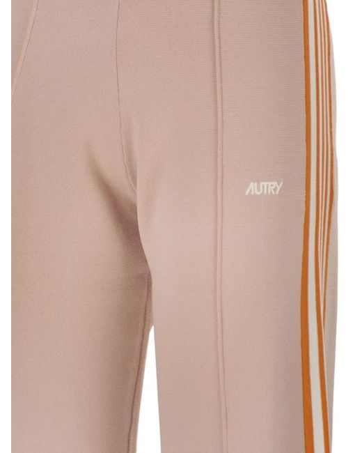 Autry Pink Elasticated Side-Stripes Track Pants