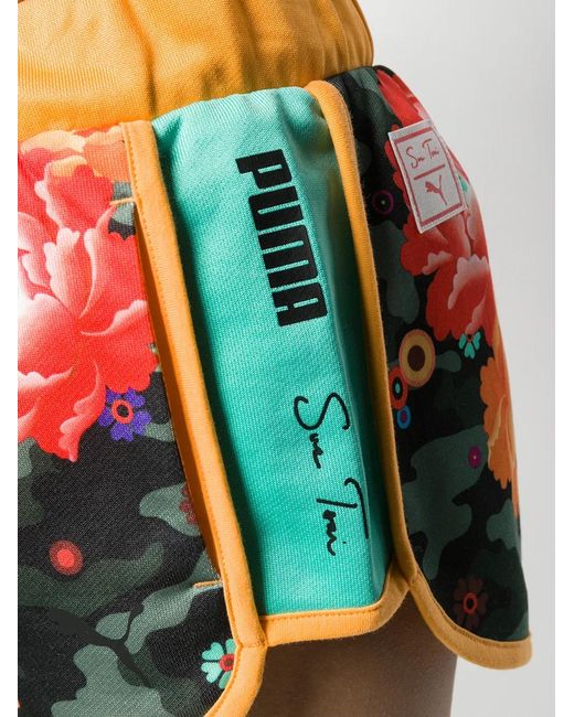 PUMA Green X Sue Tsai Floral Print Shorts