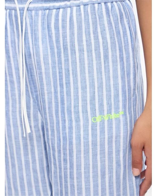 Off-White c/o Virgil Abloh Blue Striped Long Trousers