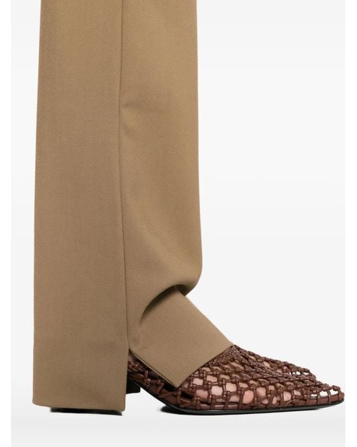 Nanushka Natural Cybel Split-Hem Tailored Trousers
