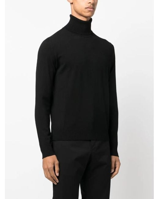 Ballantyne Black Roll-Neck Wool Jumper for men