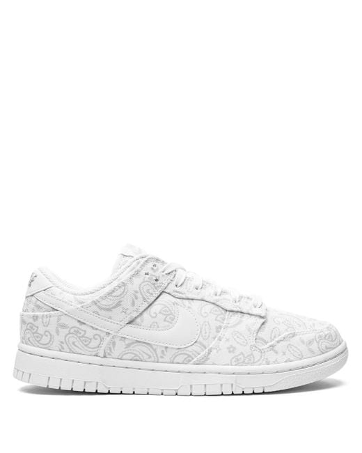 Nike White Dunk Low Paisley' Sneakers