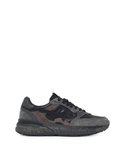 Premiata Black Lace Up Sneakers for men