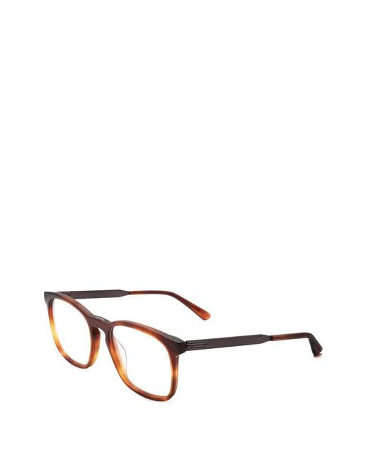 Calvin Klein White Tortoiseshell-Effect Square-Frame Glasses for men