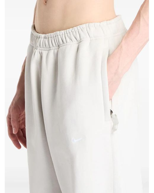 Nike White Swoosh Open-Hem Fleece Pants for men