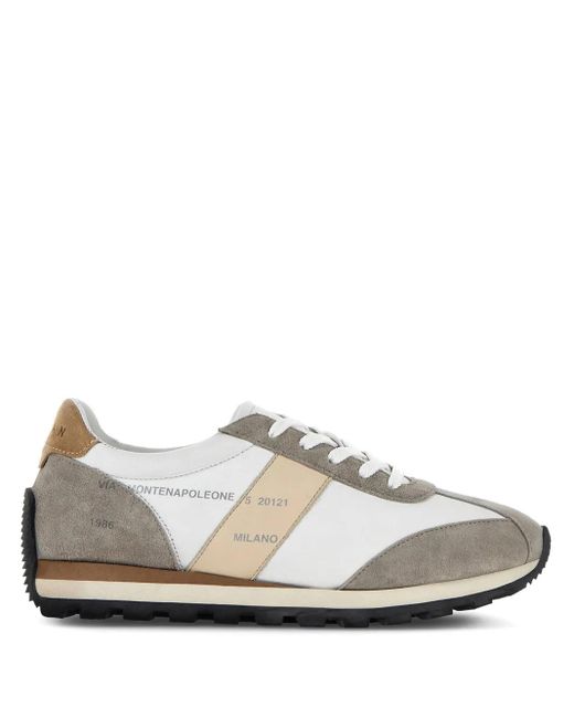 Hogan White H671 Suede Calf Leather Sneakers With Text