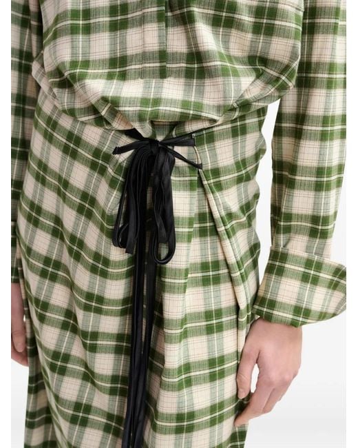 Essentiel Antwerp Green Jid Checked Dress
