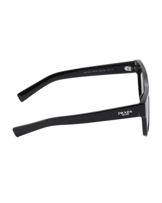 Prada Black Logo-Print Rectangle-Frame Sunglasses for men
