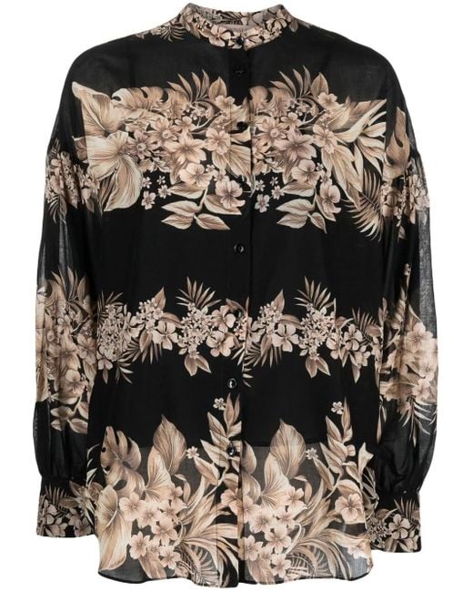 Twinset Black Floral Print Shirt