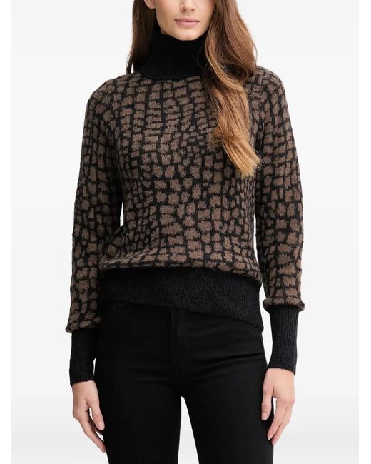 Joop! Black Kordula Patterned Roll-Neck Sweater