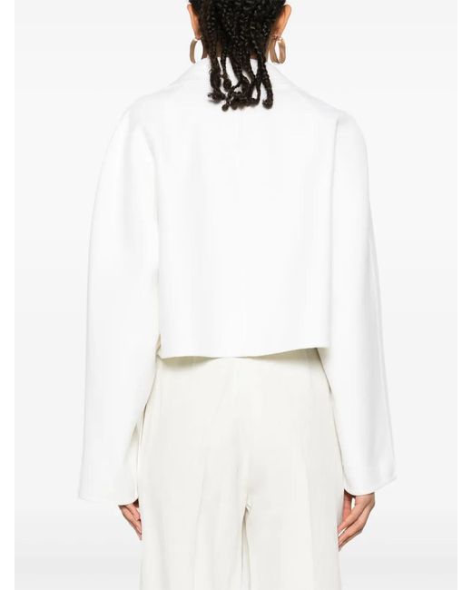 Fabiana Filippi White Felted Cropped Jacket