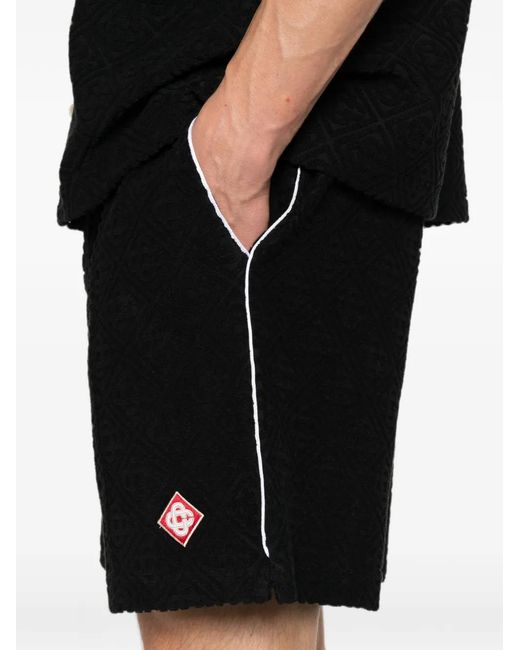 Casablanca Black Logo-Patch Shorts for men