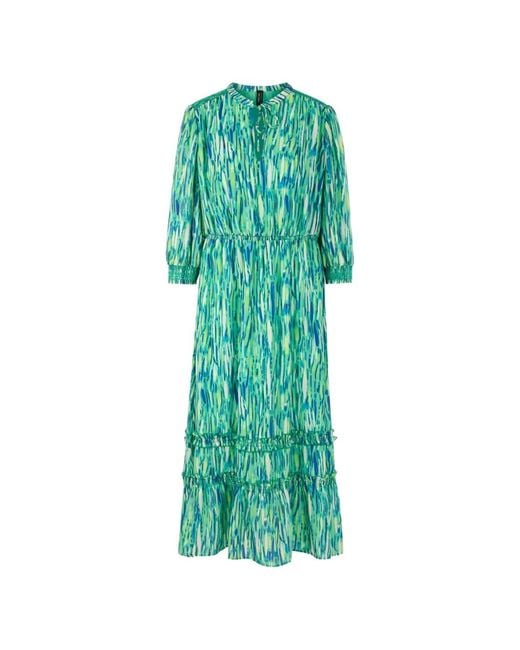 Marc Cain Women's Green Ruffled Midi Dress - www.ice4pros.com.br