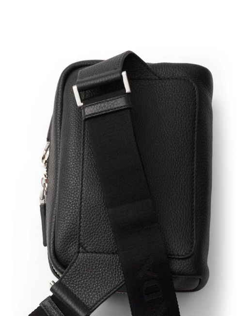 Prada Black Brique Leather Bag for men