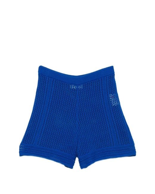Bompard Blue Crocheted Shorts