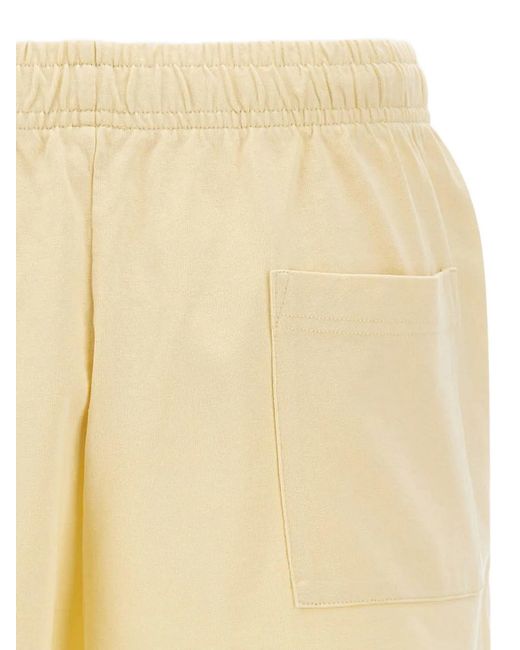 Sporty & Rich Natural Avenue Disco Elasticated-Waist Shorts