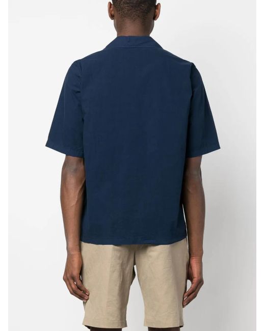 Aspesi Blue Short-Sleeve Cotton Shirt for men