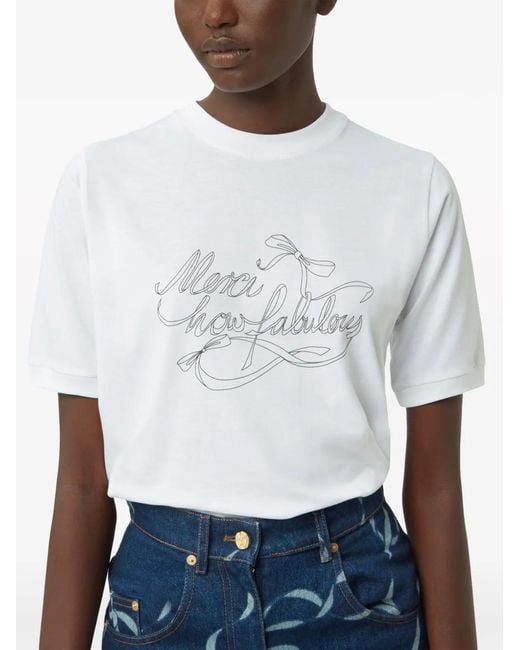 Nina Ricci White How Fabulous Cotton T-Shirt