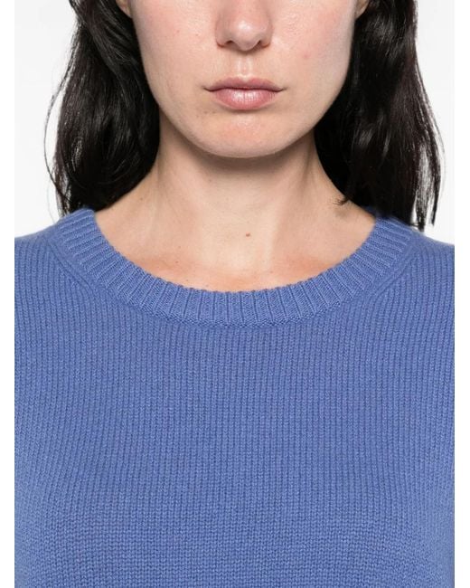 Pull À Bords Côtelés Allude en coloris Blue
