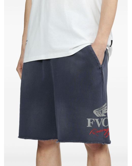 FIVE CM Blue Logo-print Cotton Shorts for men