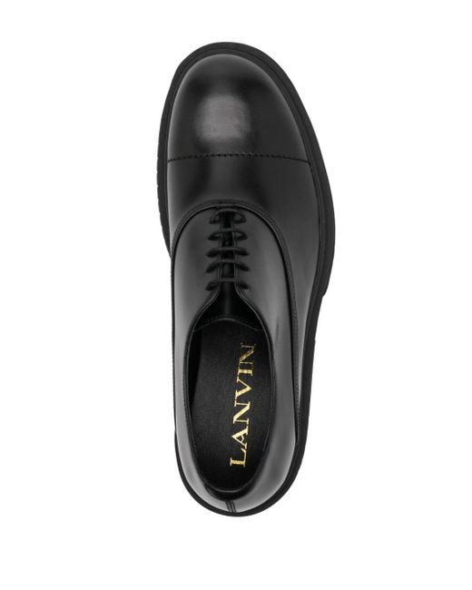 Lanvin Lace-up Leather Shoes in het Black voor heren